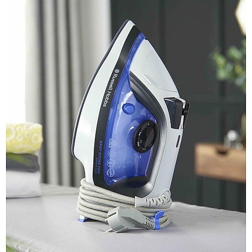 Утюг Russell Hobbs Easy Store Pro, 2400Вт, 320мл, паровой удар –180гр, постоянная пара – 45гр, хранение шнура, керам. подошва, бело-синий