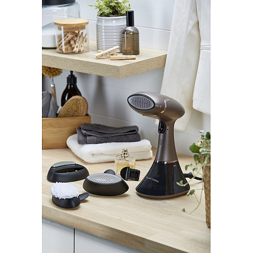 Відпарювач Russell Hobbs компактний Steam Genie Aroma, 1800Вт, 200мл, постійна пара - 32гр, керам. підошва, чорно-коричневий
