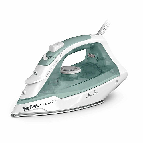 Утюг Tefal Virtuo 30, 2000Вт, 240мл, паровой удар -120гр, постоянная пара - 27гр, керам. подошва, бело-зеленый