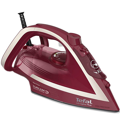 Утюг Tefal Ultragliss Plus, 2800Вт, 270мл, паровой удар -260гр, постоянный пар - 50гр, керам. подошва, бордовый
