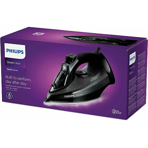 Утюг Philips 5000 Series, 2600Вт, 320мл, паровой удар -200гр, постоянный пар - 45гр, керам. подошва, черный