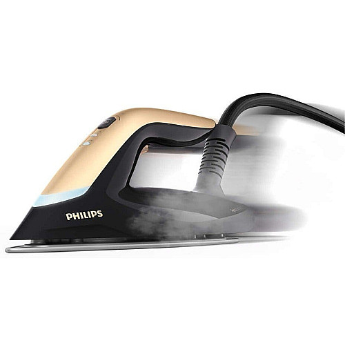 Утюг-парогенератор Philips PerfectCare 8000 Series, 2700Вт, 1800мл, паровой удар -700гр, постоянный пар - 170гр, нерж. сталь, черно-золотой