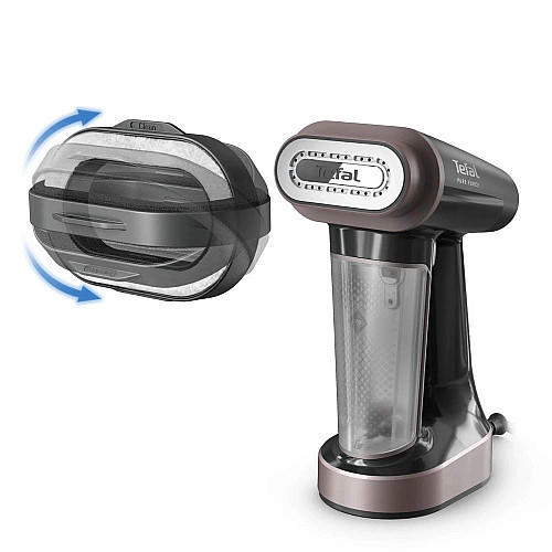 Отпариватель Tefal компактный Pure Force 3в1, 1800Вт, 180мл, постоянная пара – 35гр, керам. подошва, черно-розовый