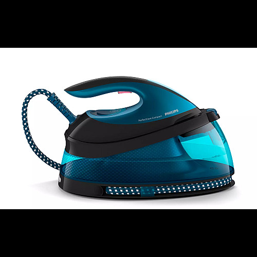 Праска-парогенератор Philips PerfectCare Compact, 2400Вт, 1500мл, паровий удар -420гр, постійна пара - 120гр, керам. підошва, синій