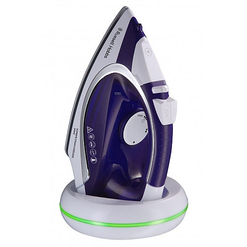 Праска Russell Hobbs безпровідна Supreme Steam Cordless, 2400Вт, 300мл, паровий удар -40гр, постійна пара - 135гр, база для заряджання, автовимкнення, керам. підошва, біло-синій