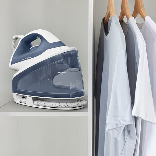 Утюг-парогенератор Tefal Optimal, 2200Вт, 1200мл, паровой удар -190гр, постоянный пар - 110гр, керам. подошва, бело-синий