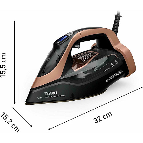 Утюг Tefal Ultimate Power Pro, 3200Вт, 350мл, паровой удар -300гр, постоянный пар - 85гр, керам. подошва, черно-золотой