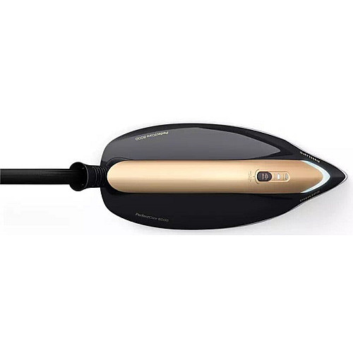 Утюг-парогенератор Philips PerfectCare 8000 Series, 2700Вт, 1800мл, паровой удар -700гр, постоянный пар - 170гр, нерж. сталь, черно-золотой
