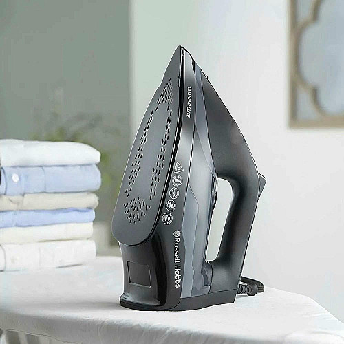 Утюг Russell Hobbs Diamond Elite, 3100Вт, 350мл, паровой удар -220гр, самоочищение, керам. подошва, черный