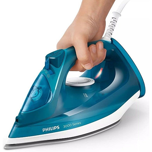 Праска Philips 3000 series, 2600Вт, 300мл, паровий удар -200гр, постійна пара - 40гр, керам. підошва, синій