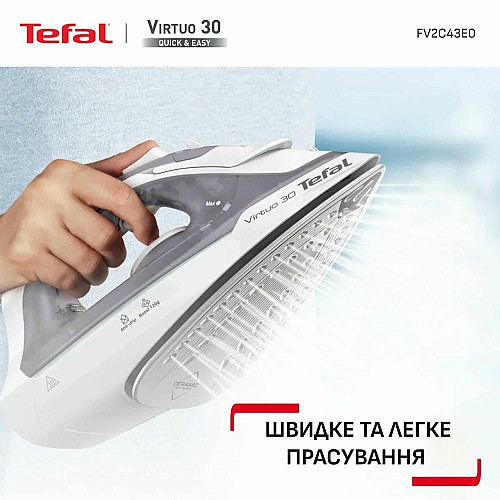 Утюг Tefal Virtuo 30, 2000Вт, 240мл, паровой удар -120гр, постоянная пара - 27гр, керам. подошва, серо-фиолетовый