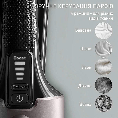 Отпариватель Tefal компактный Pure Force 3в1, 1800Вт, 180мл, постоянная пара – 35гр, керам. подошва, черно-розовый