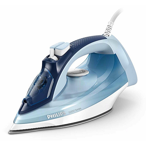 Утюг Philips 5000 Series, 2400Вт, 320мл, паровой удар -180гр, постоянный пар - 45гр, керам. подошва, голубой