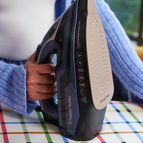 Утюг Russell Hobbs, 3100Вт, паровой удар -210гр, верт. отпаривание, керам. подошва, черно-синий