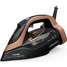 Праска Tefal Ultimate Power Pro, 3200Вт, 350мл, паровий удар -300гр, постійна пара - 85гр, керам. підошва, чорно-золотий
