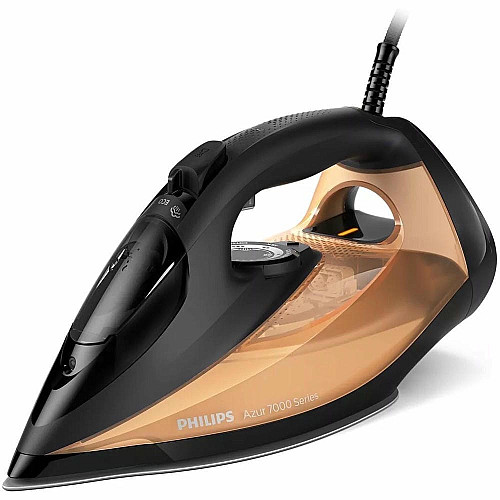 Утюг Philips 7000 Series, 2800Вт, 300мл, паровой удар -250гр, постоянный пар - 50гр, нерж. сталь, черно-золотой