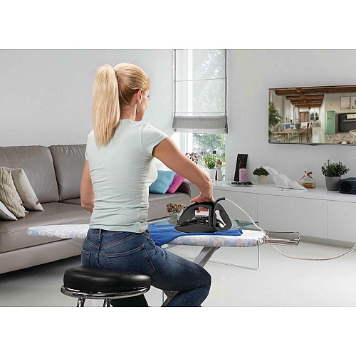 Утюг Gorenje, 2600Вт, 350мл, паровой удар 95гр, верт. отпаривание, антинакипь, автоотключение, керам. подошва, серо-черный