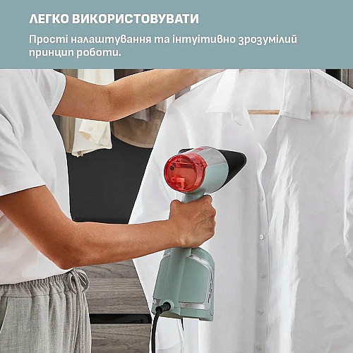 Отпариватель Tefal компактный AeroSteam, 1400Вт, 100мл, постоянная пара – 20гр, светло-зеленый