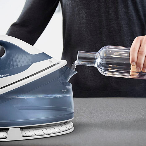 Утюг-парогенератор Tefal Optimal, 2200Вт, 1200мл, паровой удар -190гр, постоянный пар - 110гр, керам. подошва, бело-синий