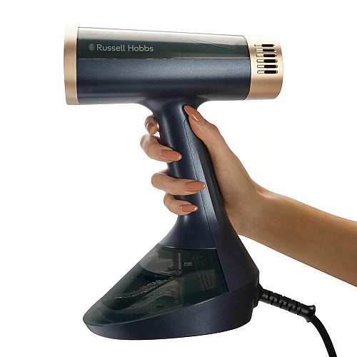 Отпариватель Russell Hobbs Genie VacuSteam, 1800Вт, 200мл, паровой удар –20гр, верт. отпаривание, керам. подошва, синий