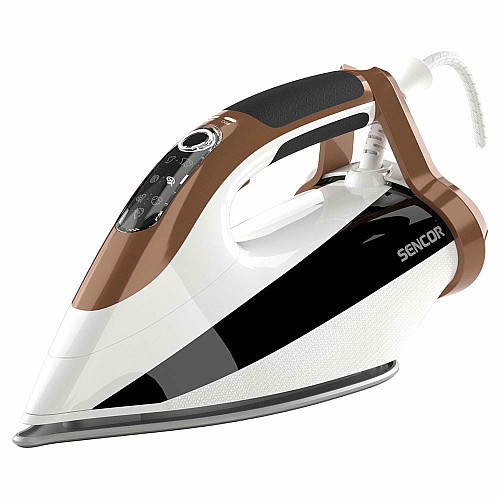 Утюг Sencor, 2800Вт, 330мл, паровой удар -195гр, постоянная пара - 55гр, pro и auto режимы, керам. подошва, бело-коричневый