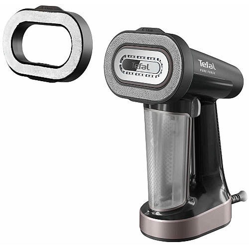 Отпариватель Tefal компактный Pure Force 3в1, 1800Вт, 180мл, постоянная пара – 35гр, керам. подошва, черно-розовый