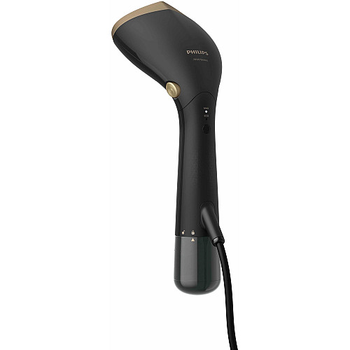 Відпарювач PHILIPS компактний, 1500Вт, 100 и 200мл, постійна пара - 28гр, керам. підошва, чорний