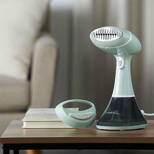Отпариватель Russell Hobbs компактный Steam Genie Essential, 1600Вт, 220мл, паровой удар –22гр, постоянная пара – 9гр, нерж. сталь, бирюзовый