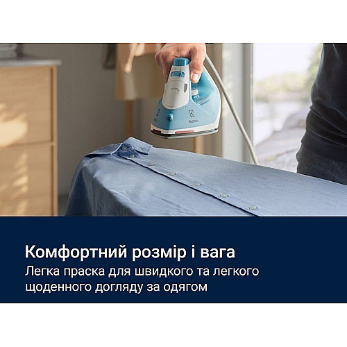 Утюг Electrolux, 2300Вт, 250мл, паровой удар 110гр, керам. подошва, сине-белый