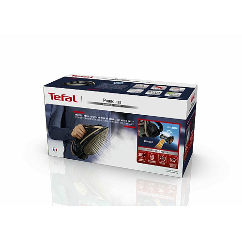 Утюг Tefal Puregliss, 3000Вт, 270мл, паровой удар -280гр, постоянная пара - 50гр, керам. подошва, черно-медный