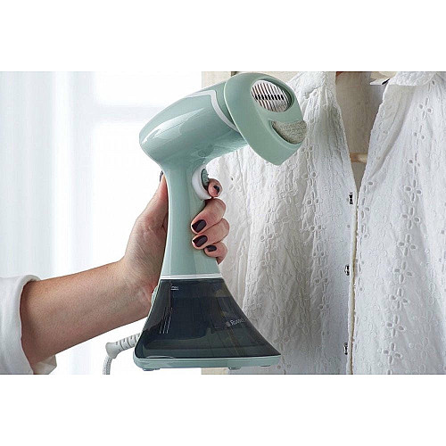 Отпариватель Russell Hobbs компактный Steam Genie Essential, 1600Вт, 220мл, паровой удар –22гр, постоянная пара – 9гр, нерж. сталь, бирюзовый