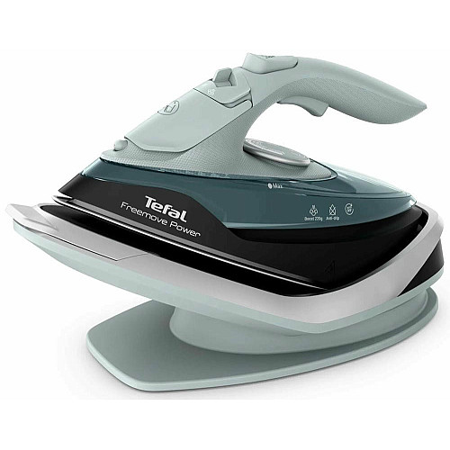 Утюг Tefal беспроводной Freemove Power, 2600Вт, 250мл, паровой удар -220гр, постоянная пара - 40гр, база для зарядки, автовыключения, керам. подошва, зеленый