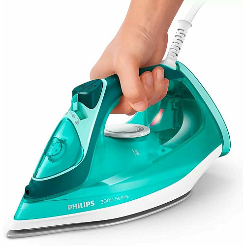 Утюг Philips 3000 series, 2400Вт, 300мл, паровой удар -180гр, постоянный пар - 40гр, керам. подошва, бирюзовый