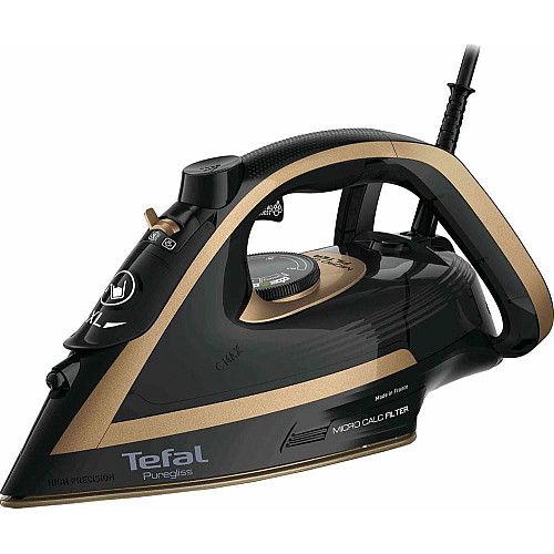 Утюг Tefal Puregliss, 3000Вт, 270мл, паровой удар -280гр, постоянная пара - 50гр, керам. подошва, черно-медный