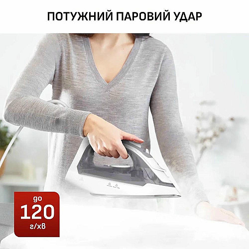 Утюг Tefal Virtuo 30, 2000Вт, 240мл, паровой удар -120гр, постоянная пара - 27гр, керам. подошва, серо-фиолетовый