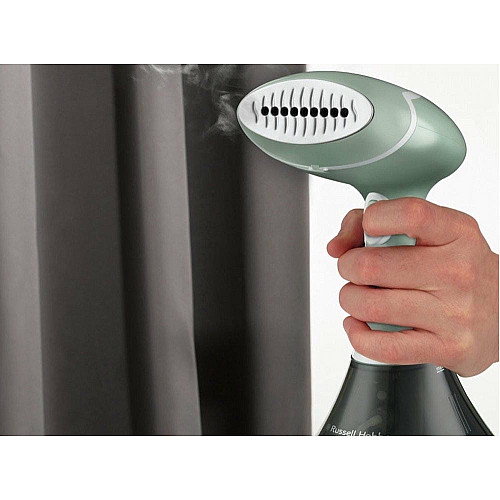 Отпариватель Russell Hobbs компактный Steam Genie Essential, 1600Вт, 220мл, паровой удар –22гр, постоянная пара – 9гр, нерж. сталь, бирюзовый