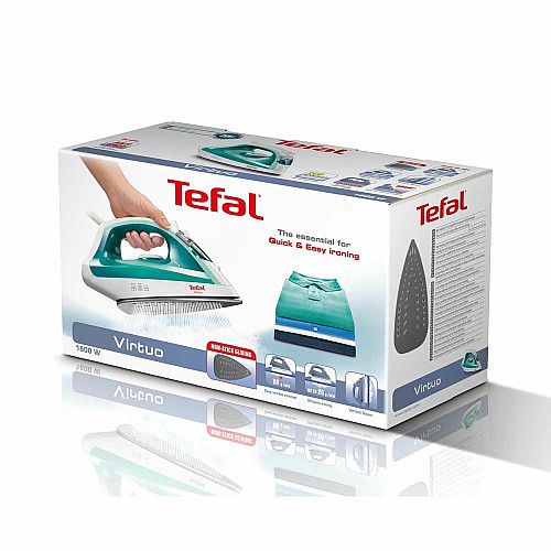 Утюг Tefal Virtuo, 1800Вт, 200мл, паровой удар -80гр, постоянная пара - 24гр, керам. подошва, бело-бирюзовый
