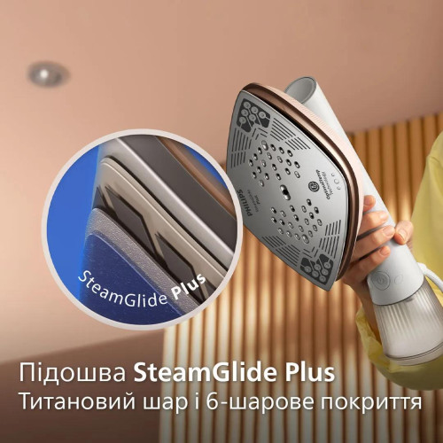 Відпарювач-праска Philips OneTurn, 1800Вт, 200мл, паровий удар -90гр, поворот для зміни типу девайса, алюміній, білий