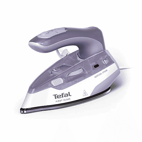 Утюг Tefal дорожный First Class, 1000Вт, 65мл, паровой удар -45гр, нерж. сталь, бело-фиолетовый