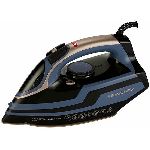 Утюг Russell Hobbs, 3100Вт, паровой удар -210гр, верт. отпаривание, керам. подошва, черно-синий