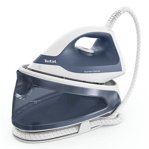 Утюг-парогенератор Tefal Optimal, 2200Вт, 1200мл, паровой удар -190гр, постоянный пар - 110гр, керам. подошва, бело-синий