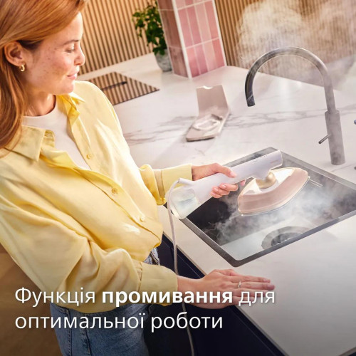 Відпарювач-праска Philips OneTurn, 1800Вт, 200мл, паровий удар -90гр, поворот для зміни типу девайса, алюміній, білий