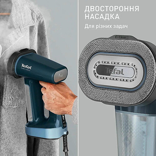 Отпариватель Tefal компактный Pure Force 3в1, 1800Вт, 180мл, постоянная пара – 35гр, керам. подошва, синий
