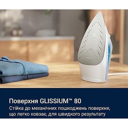 Утюг Electrolux, 2300Вт, 250мл, паровой удар 110гр, керам. подошва, сине-белый
