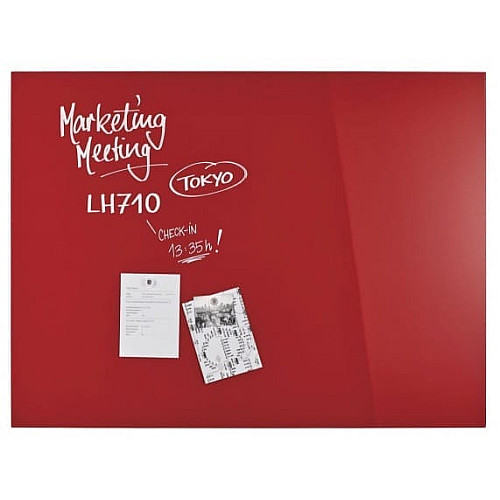 Дошка магнітно-маркерна 1200x900 червона Magnetoplan Glassboard-Red