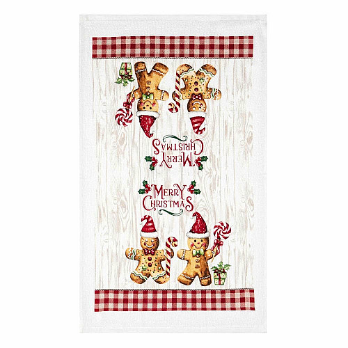 Подарунковий набір для кухні ARDESTO Christmas Gingerbread, 3шт, 100% бавовна (рушничок), 100% поліестер (прихватки), червоний