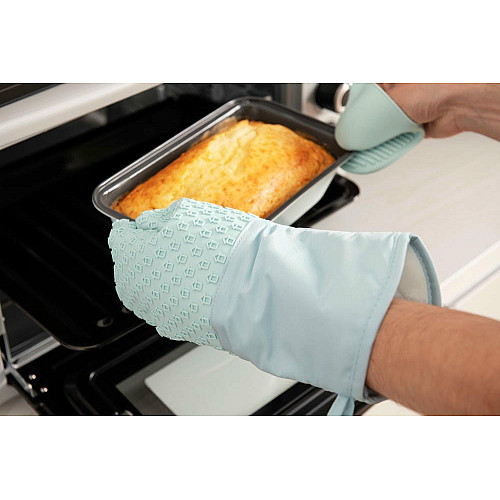 Перчатка-прихватка ARDESTO Tasty Baking, 35х19см, силикон, хлопок, голубой