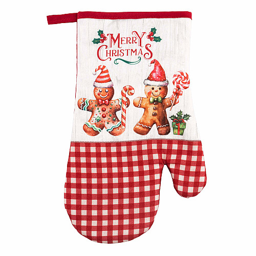 Рукавичка ARDESTO Christmas Gingerbread 18х30см, 100% поліестер (верх), 100% бавовна (низ), червоний