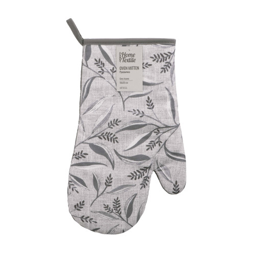 Рукавичка ARDESTO Grey leaves 18х30см, 100% поліестер (верх), 100% бавовна (низ), cірий
