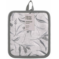 Прихватка ARDESTO Grey leaves 18х20см, 100% поліестер, cірий